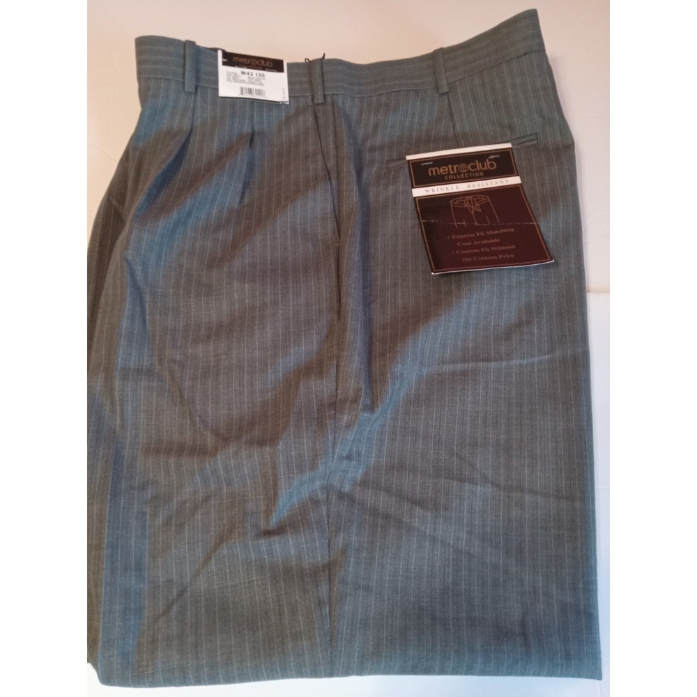 Men's‎ Metro Club Collection Dress Pants  41x30 Gray Pin Stripe